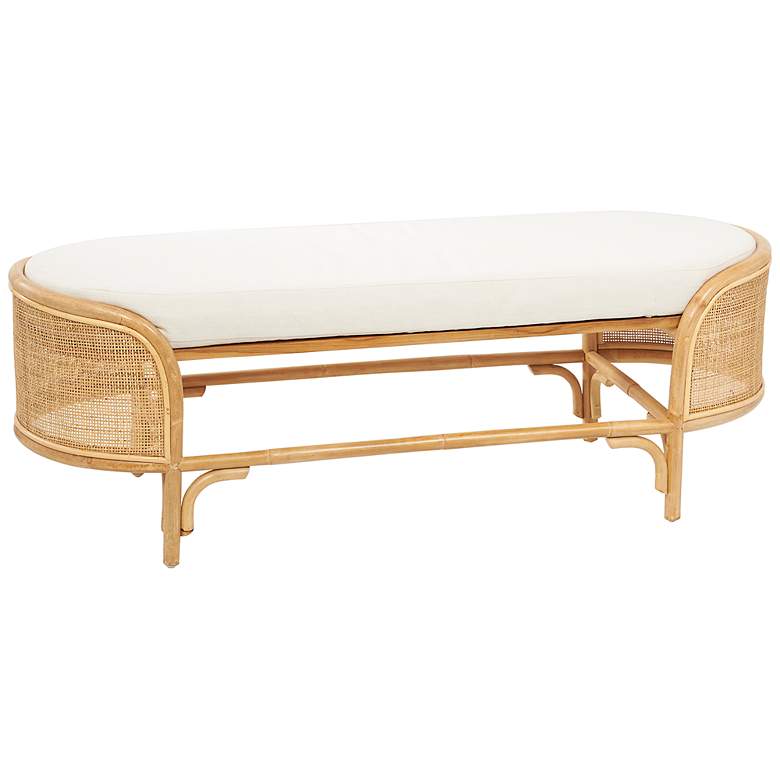 Image 2 Moira 49" Wide Brown Rattan Oval Accent Bench