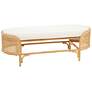 Moira 49" Wide Brown Rattan Oval Accent Bench