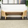 Moira 49" Wide Brown Rattan Oval Accent Bench