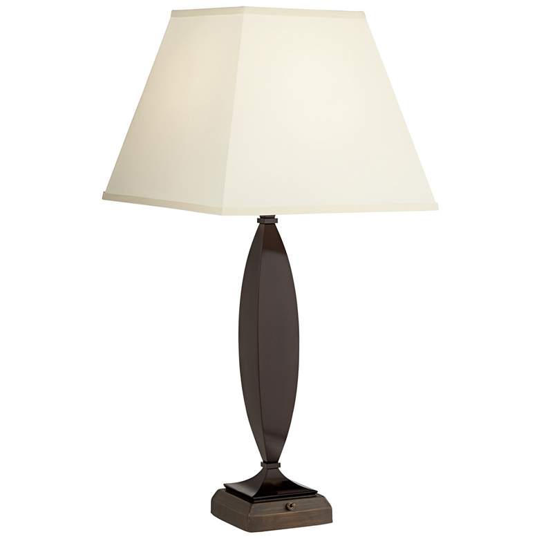 Image 1 Moira Cherry Mahogany Wood Tapered Column Table Lamp