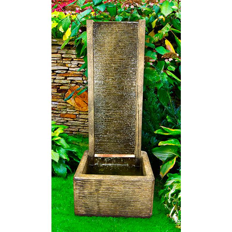 Image 1 Mojave 61" High Relic Lava LED Outdoor Wall Fountain
