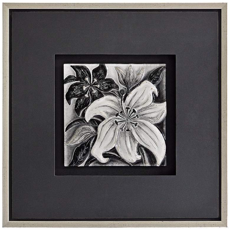 Image 1 Molded Glass Floral I 26 inch Square Framed Wall Art
