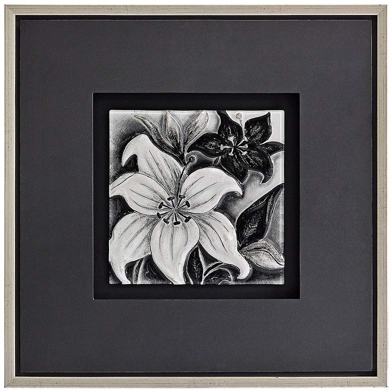 Image 1 Molded Glass Floral II 26 inch Square Framed Wall Art