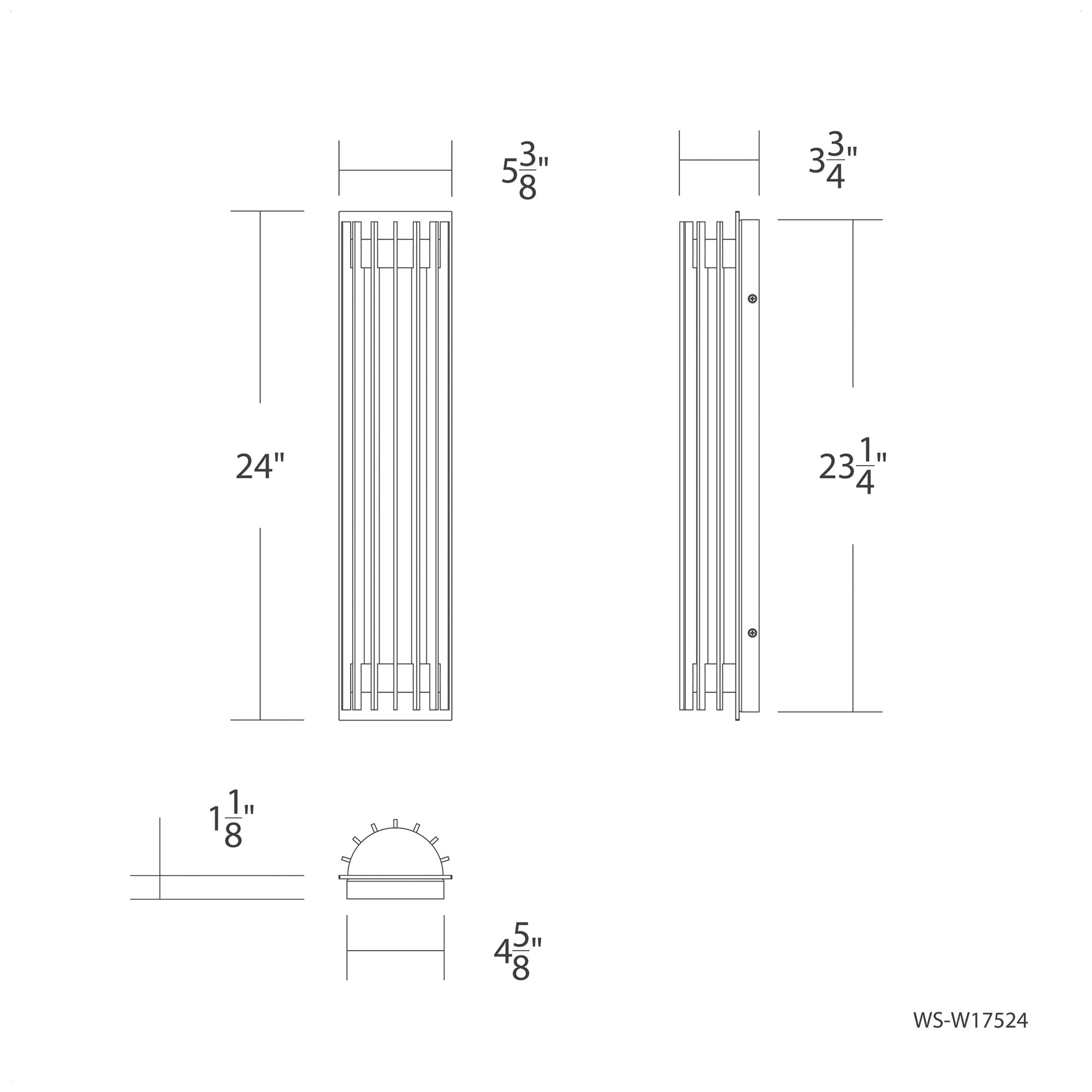 Image 4 Moline 24"H x 5.38"W 1-Light Outdoor Wall Light in Black more views