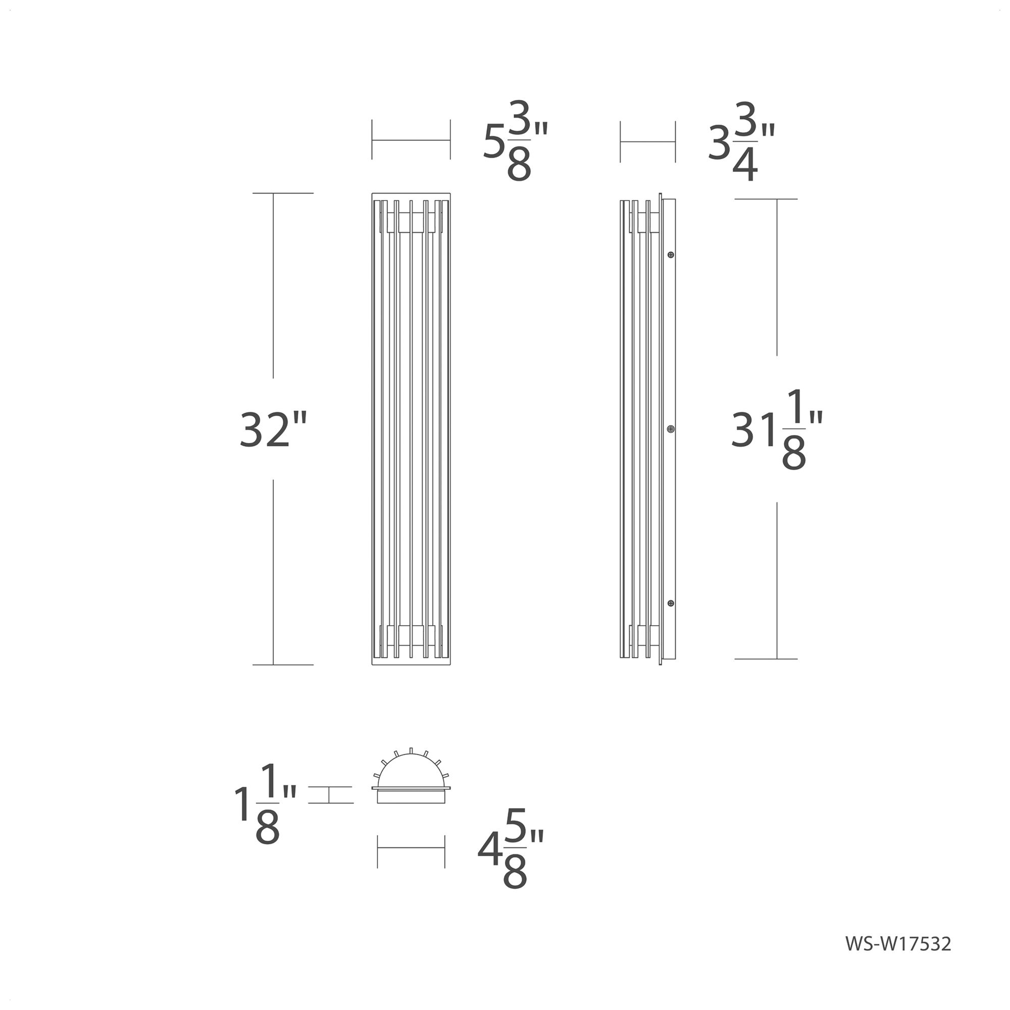 Image 4 Moline 32"H x 5.38"W 1-Light Outdoor Wall Light in Black more views
