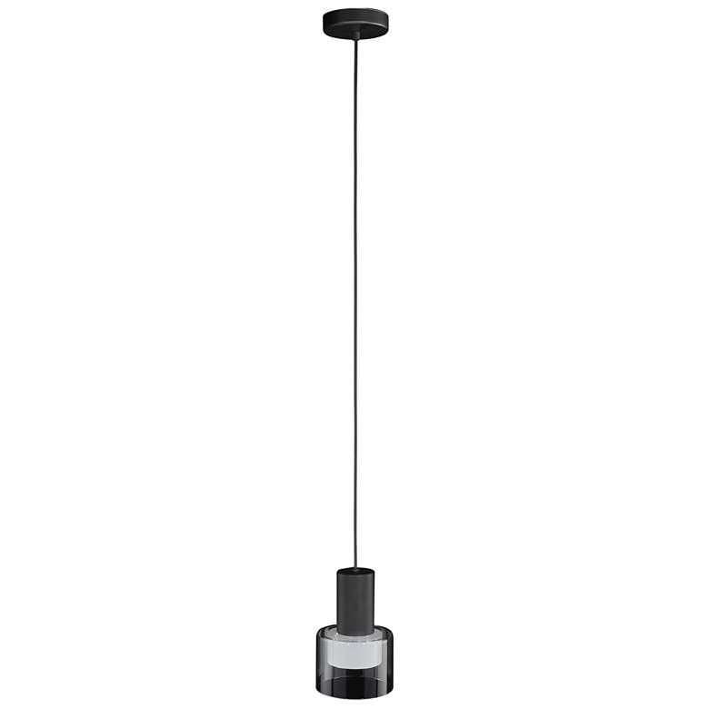 Image 1 Molineros - 1-Light Pendant - Black Finish - White Interior with Glass