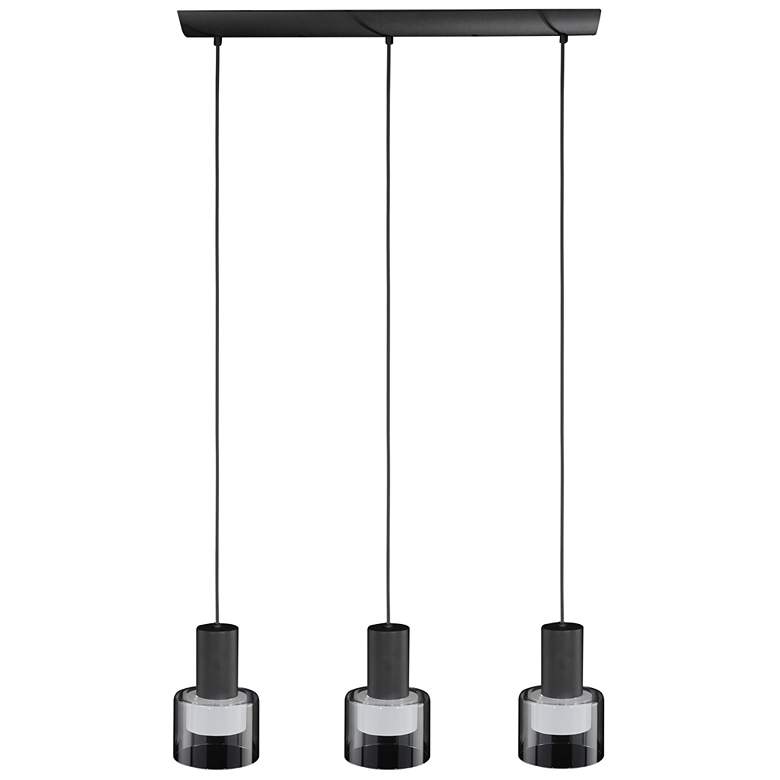 Image 1 Molineros - 3-Light Pendant -Black Finish - White Interior with Glass
