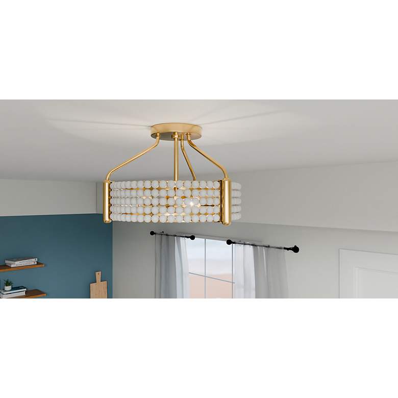Image 6 Molly 3-Light Brushed Gold Semi-Flush Mount more views