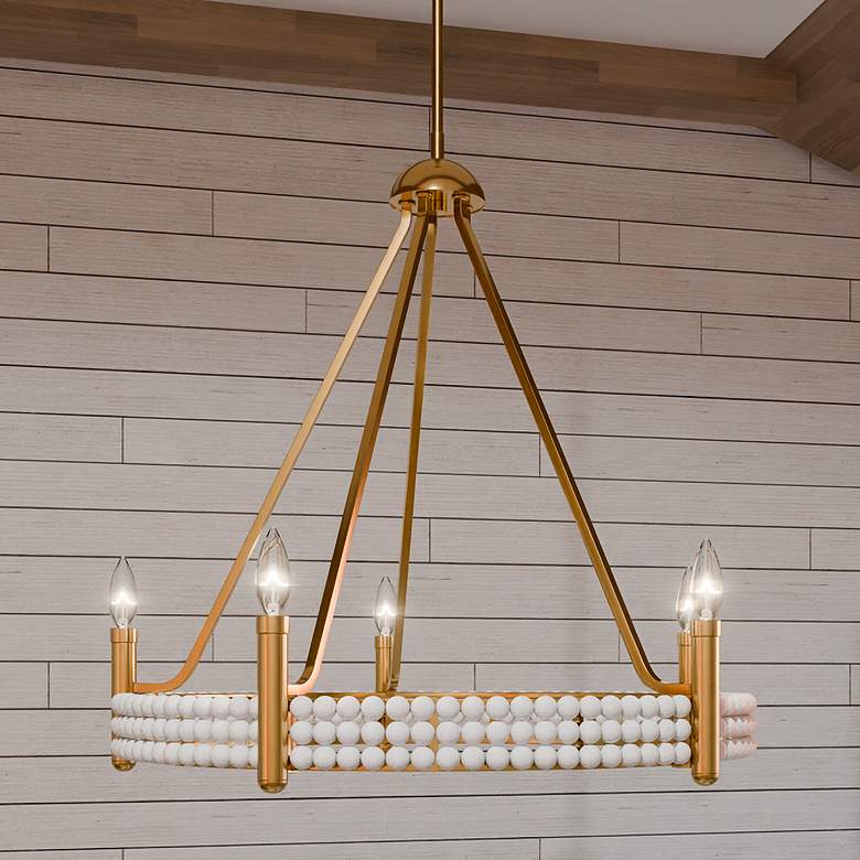 Image 1 Molly 5-Light Brushed Gold Chandelier