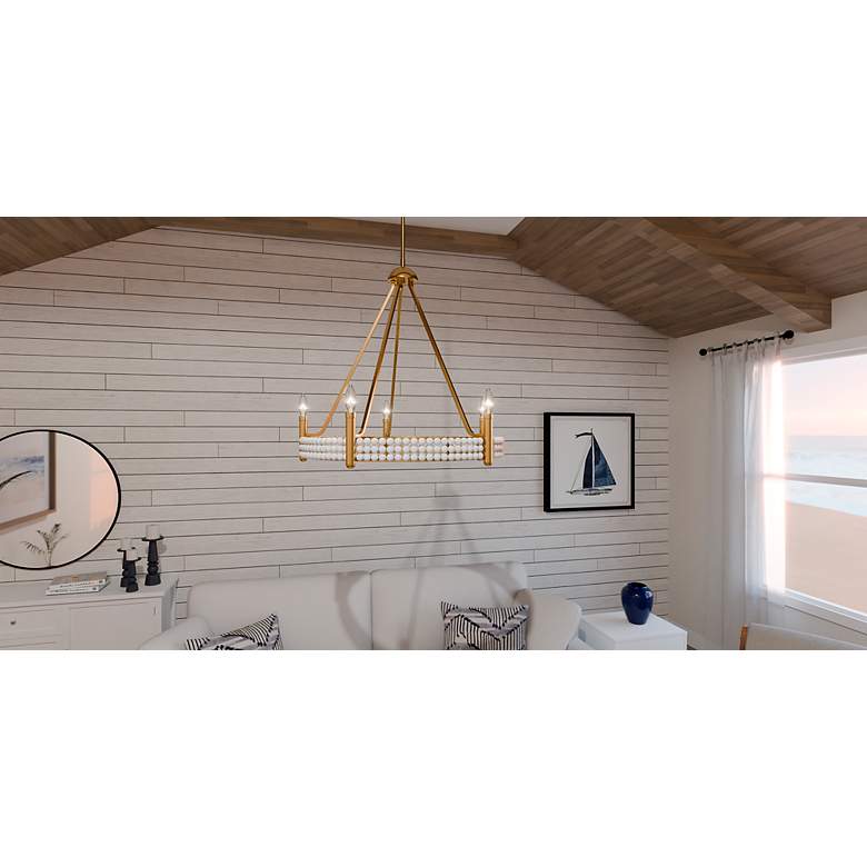 Image 7 Molly 5-Light Brushed Gold Chandelier more views