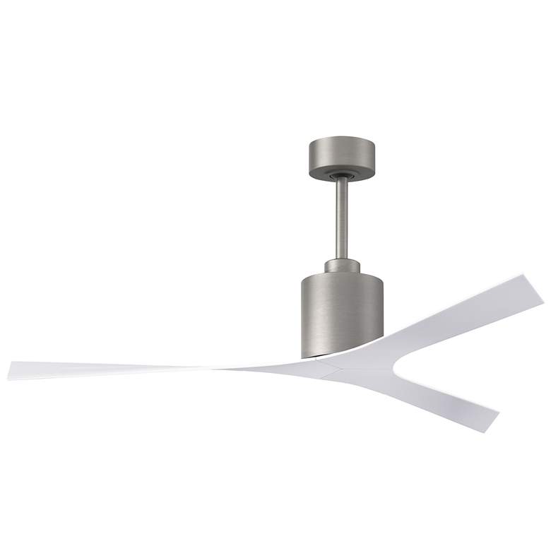 Image 1 Molly 56" Wide Brushed Nickel Ceiling Fan With Gloss White Blades