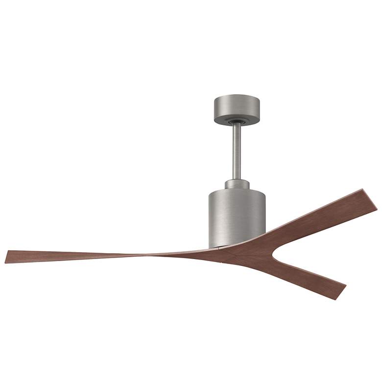 Image 1 Molly 56" Wide Brushed Nickel Ceiling Fan With Walnut Tone Blades