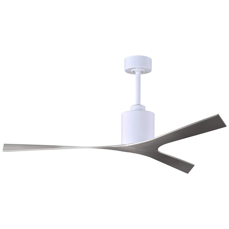 Image 1 Molly 56" Wide Gloss White Ceiling Fan With Brushed Nickel Blades