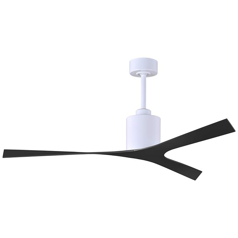 Image 1 Molly 56" Wide Gloss White Ceiling Fan With Matte Black Blades