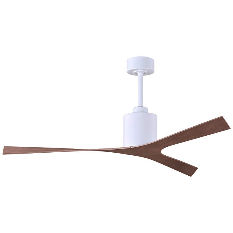 Image 1 Molly 56" Wide Gloss White Ceiling Fan With Walnut Tone Blades