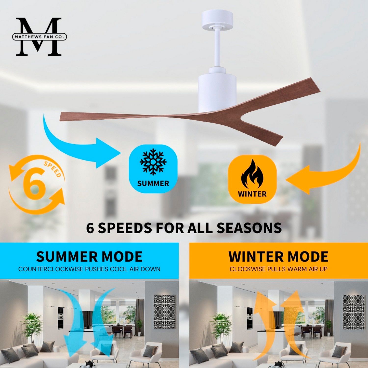 Molly 56" Wide Gloss White Ceiling Fan With Walnut Tone Blades