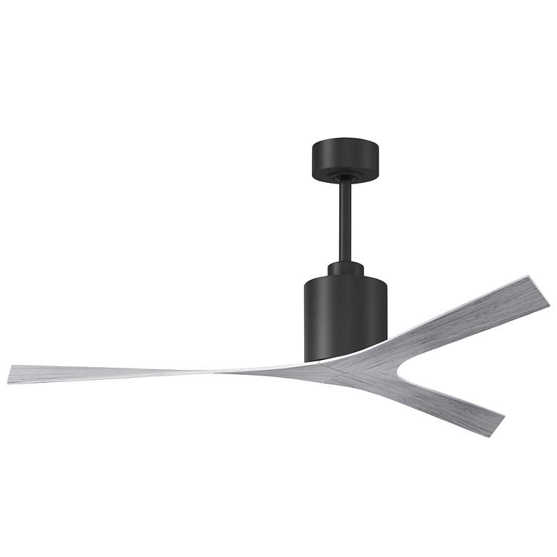 Image 1 Molly 56" Wide Matte Black Ceiling Fan With Barn Wood Tone Blades