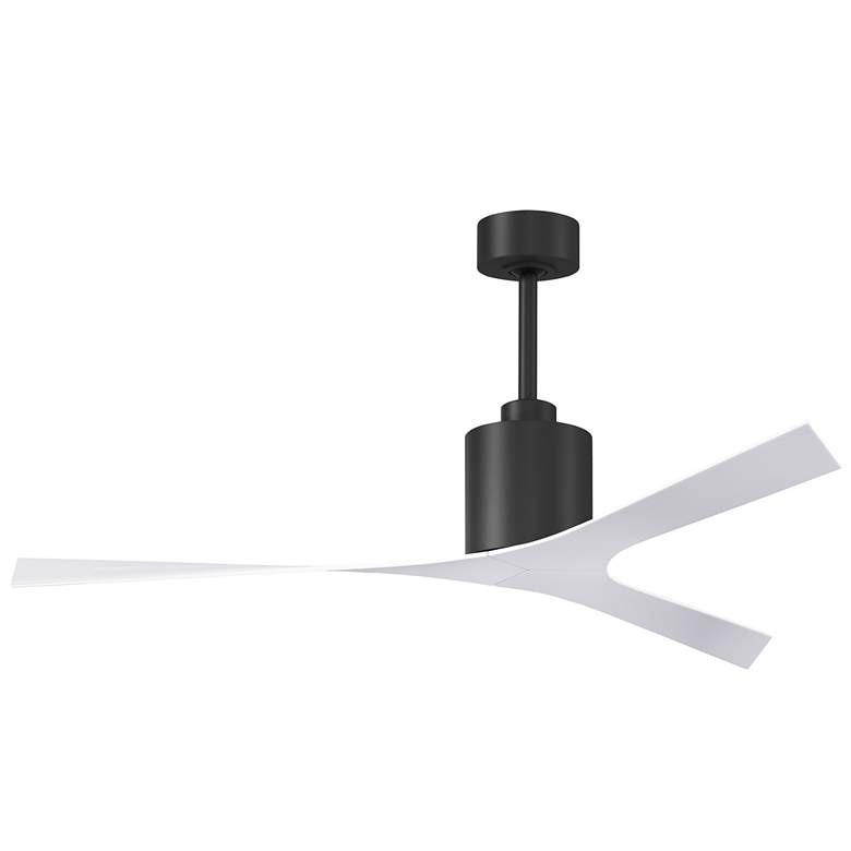 Image 1 Molly 56" Wide Matte Black Ceiling Fan With Gloss White Blades