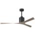 Molly 56" Wide Matte Black Ceiling Fan With Gray Ash Tone Blades