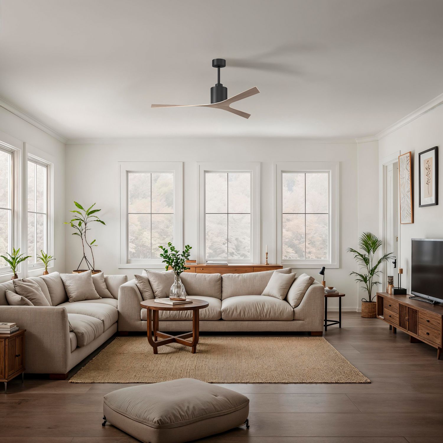 Image 4 Molly 56" Wide Matte Black Ceiling Fan With Gray Ash Tone Blades more views