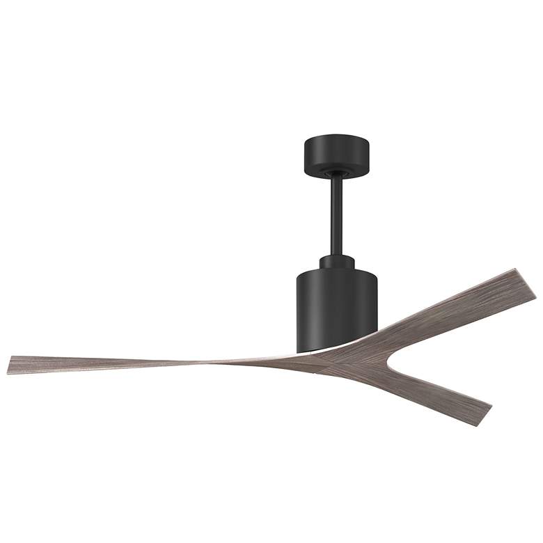 Image 1 Molly 56" Wide Matte Black Ceiling Fan With Old Oak Tone Blades