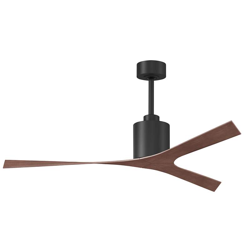 Image 1 Molly 56" Wide Matte Black Ceiling Fan With Walnut Tone Blades