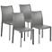 Molly Gray Leatherette and Steel Dining Chair Set of 4