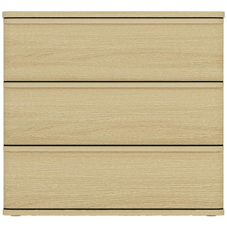 Image 2 Molly Modern Nightstand with 3 Drawers in Natural Oak