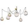 1_Molten Spider 48" Wide Natural Brass 6-Light Swag Chandelier