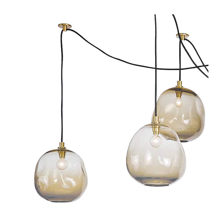 Image 2 Molten Spider 48" Wide Natural Brass 6-Light Swag Chandelier more views