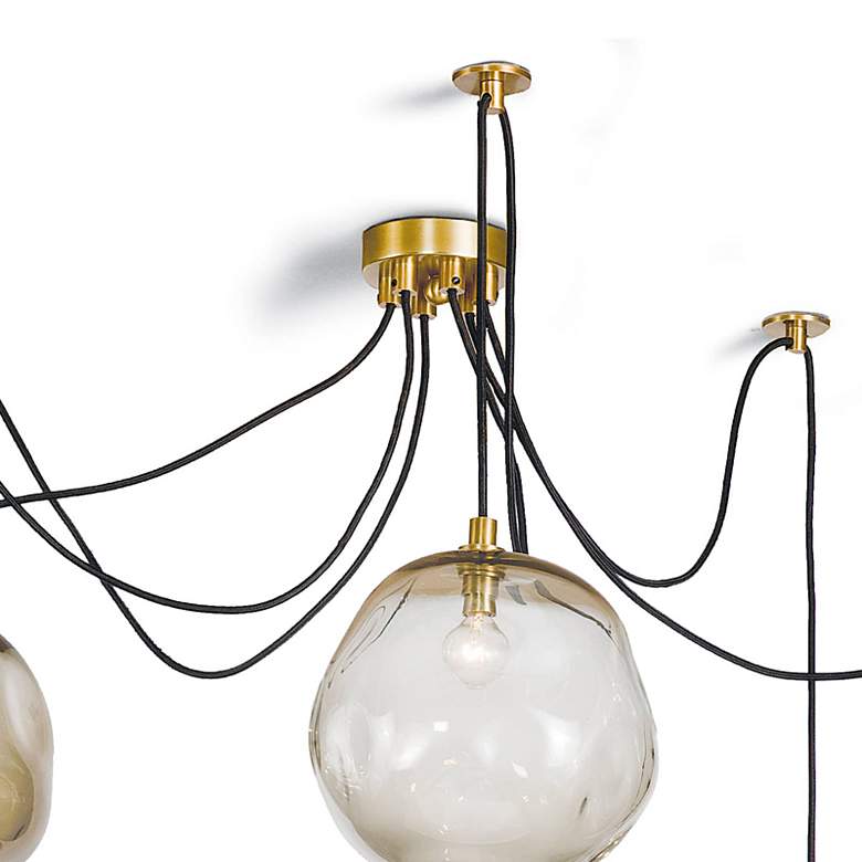 Image 3 Molten Spider 48" Wide Natural Brass 6-Light Swag Chandelier more views