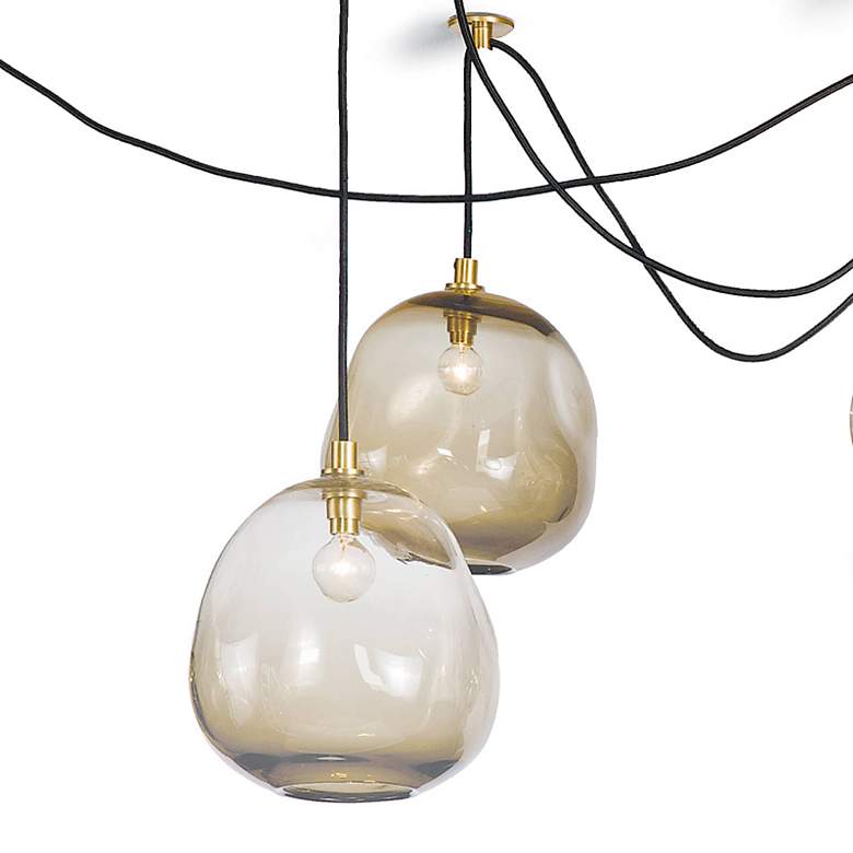 Image 5 Molten Spider 48" Wide Natural Brass 6-Light Swag Chandelier more views