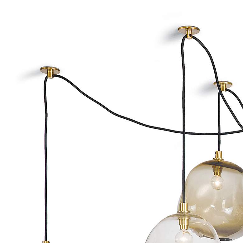 Image 6 Molten Spider 48" Wide Natural Brass 6-Light Swag Chandelier more views