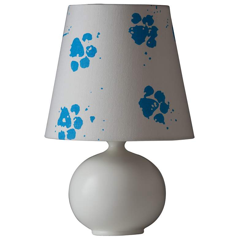 Image 1 Momo Blue Paw Print White Table Lamp