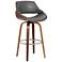 Mona 26" High Gray Faux Leather Swivel Counter Stool