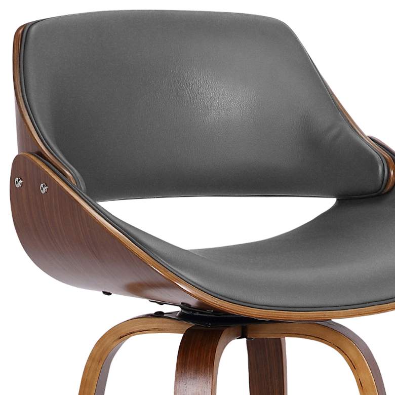 Image 3 Mona 26" High Gray Faux Leather Swivel Counter Stool more views
