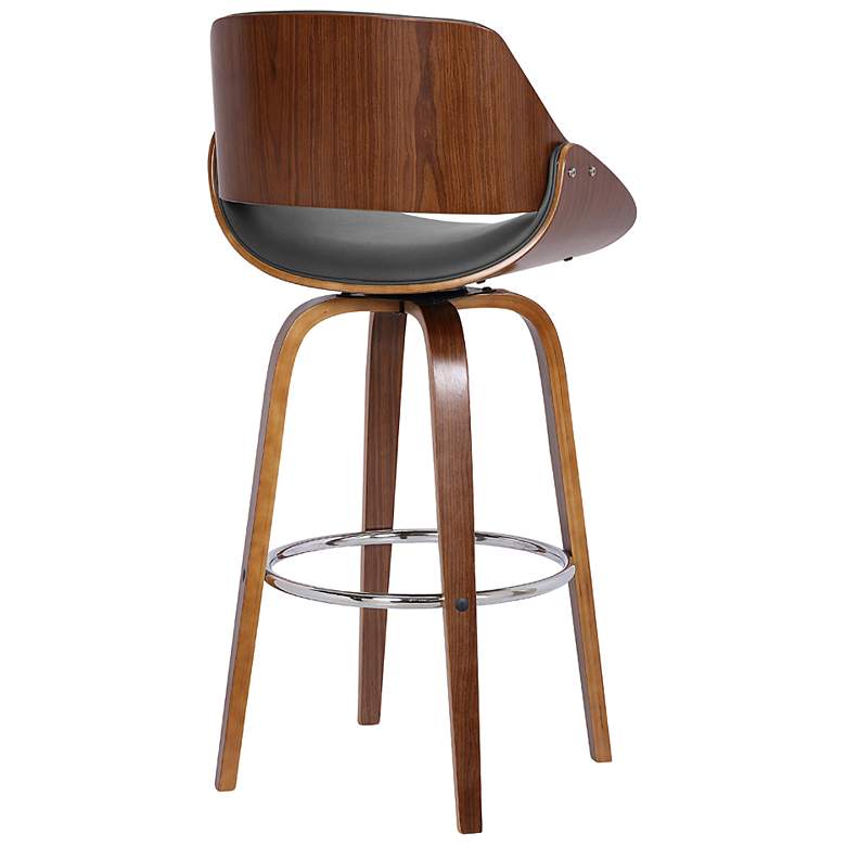 Image 6 Mona 26" High Gray Faux Leather Swivel Counter Stool more views