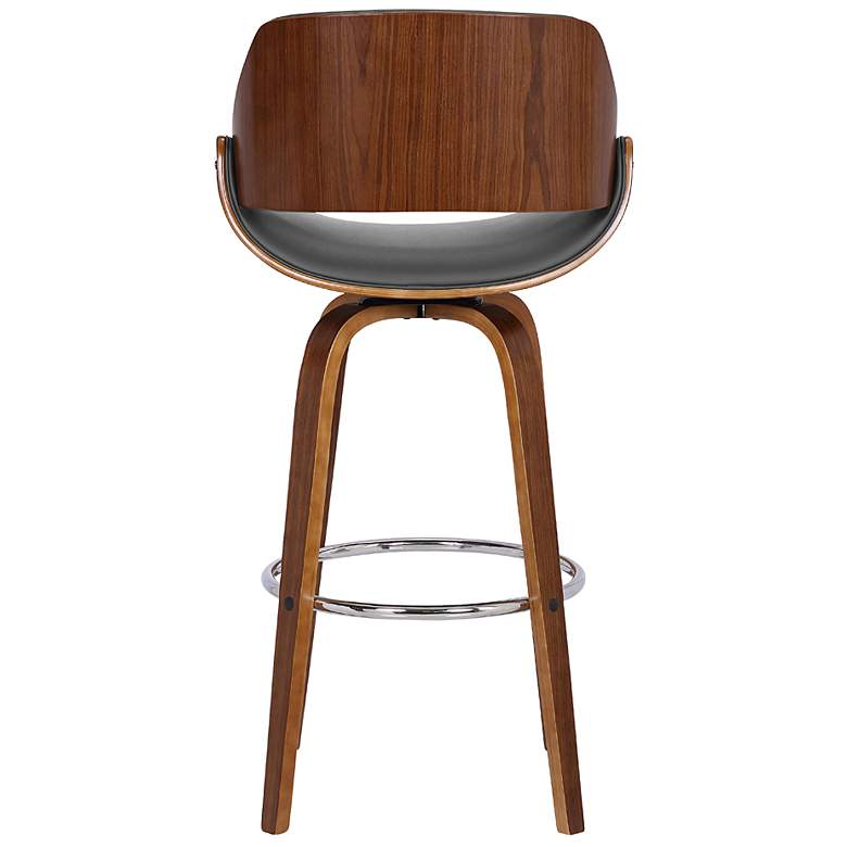 Image 7 Mona 26" High Gray Faux Leather Swivel Counter Stool more views