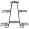 Mona 31" Wide Polished Black Metal Scroll 3-Tier Plant Stand