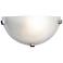 Mona 6" High Brushed Steel Wall Sconce w/ Alabaster Glass Shade