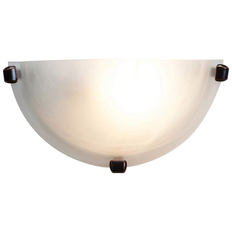 Image 1 Mona LED Wall Sconce - Oil Rubbed Bronze Finish - Alabaster Glass Diffuser