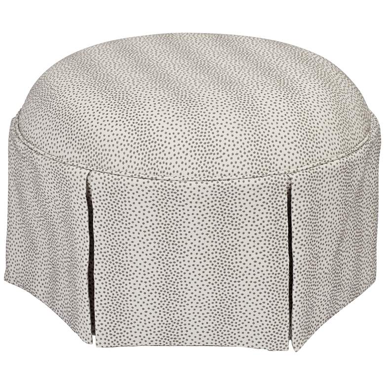 Image 1 Mona Pewter Round Skirted Ottoman