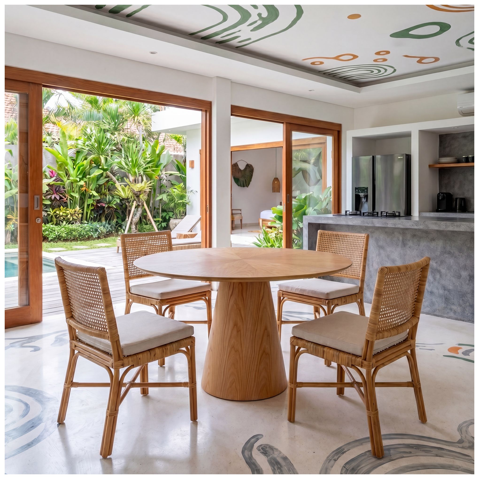 Image 5 Mona Round Wood Top Dining Table Damasco more views