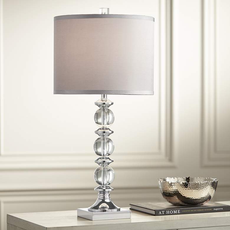 Image 1 Mona Stacked Globes Crystal Table Lamp