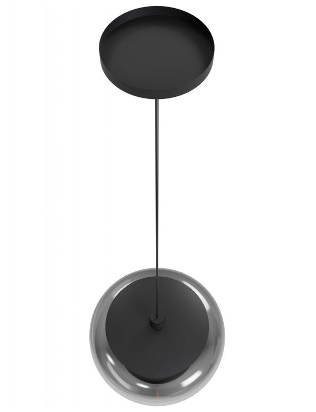 Image 2 Monaco 10"H LED Pendant in Black/Smoked Globe more views