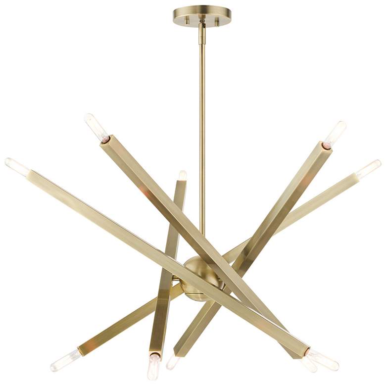 Image 1 Monaco 10 Light Antique Brass Chandelier