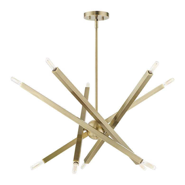 Image 3 Monaco 10 Light Antique Brass Chandelier more views