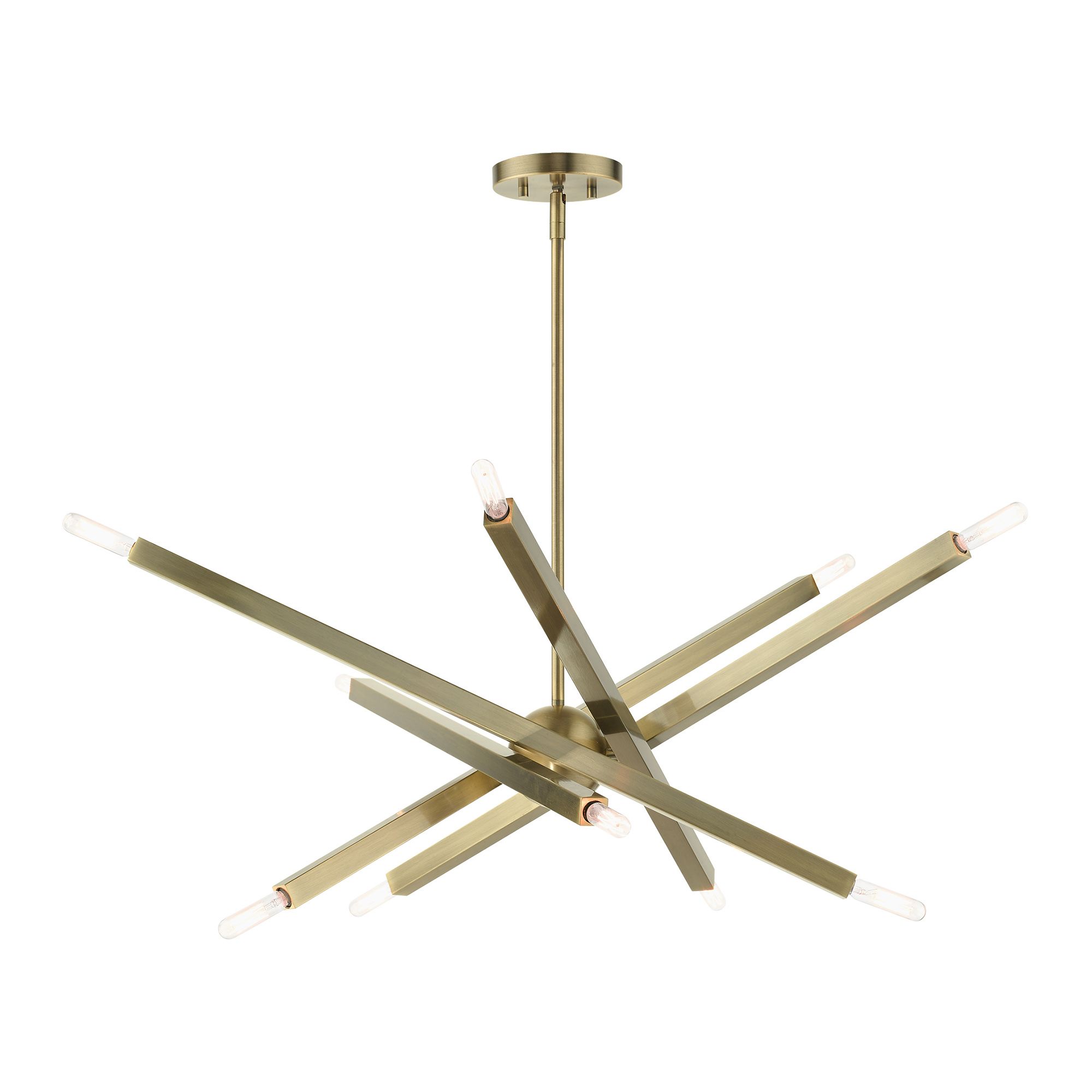 Monaco 10 Light Antique Brass Chandelier