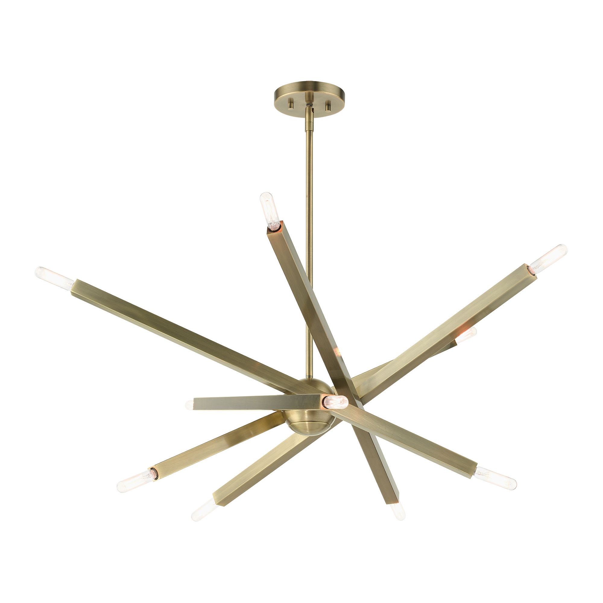 Monaco 10 Light Antique Brass Chandelier