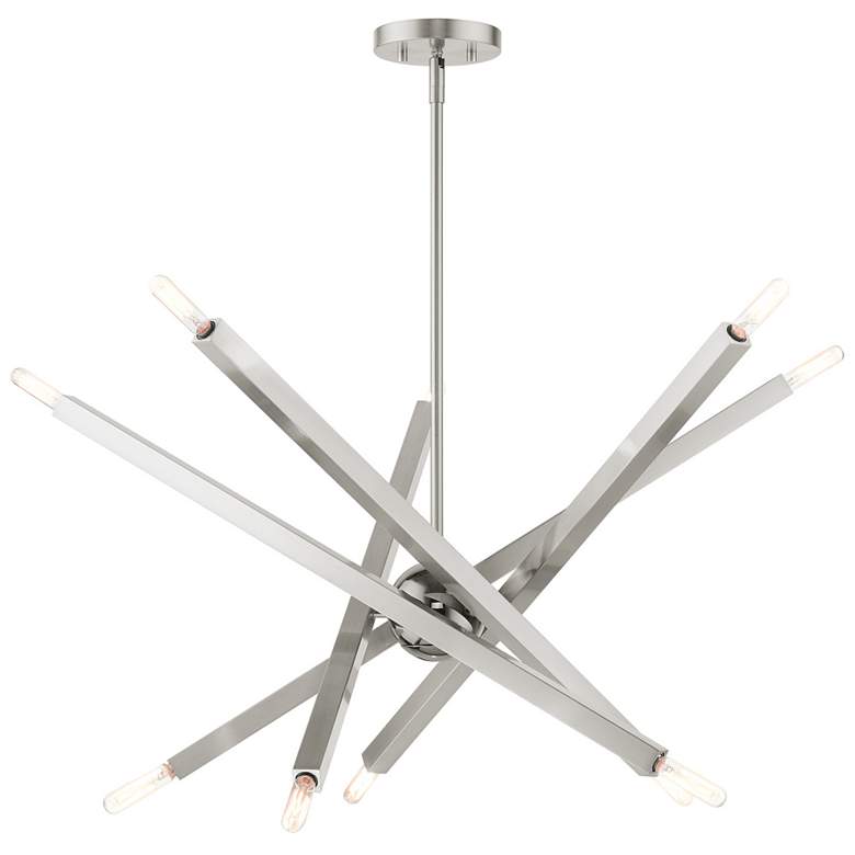 Image 1 Monaco 10 Light Brushed Nickel Chandelier